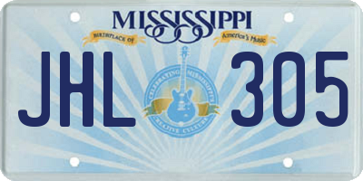 MS license plate JHL305