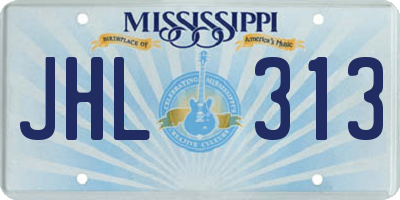 MS license plate JHL313