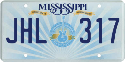 MS license plate JHL317