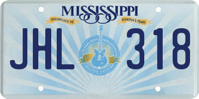 MS license plate JHL318