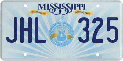 MS license plate JHL325