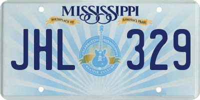 MS license plate JHL329