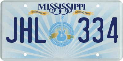 MS license plate JHL334