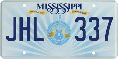 MS license plate JHL337