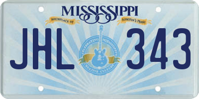 MS license plate JHL343