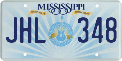 MS license plate JHL348