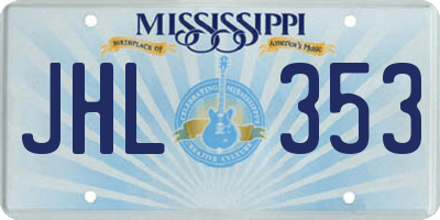 MS license plate JHL353