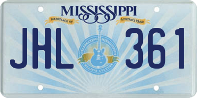 MS license plate JHL361