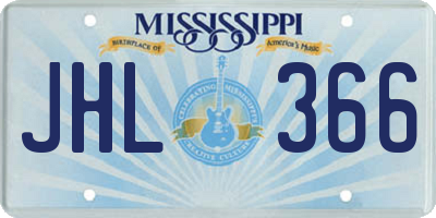 MS license plate JHL366