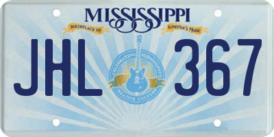 MS license plate JHL367