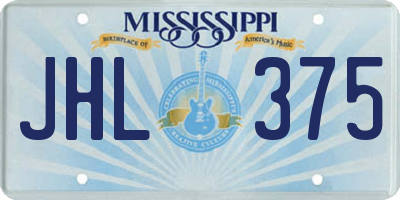MS license plate JHL375