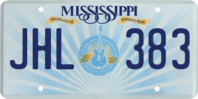 MS license plate JHL383