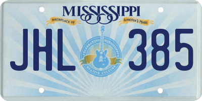 MS license plate JHL385