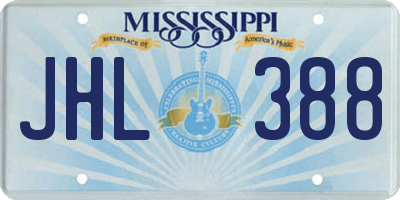 MS license plate JHL388
