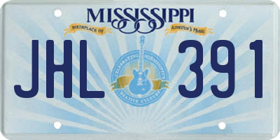 MS license plate JHL391
