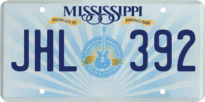 MS license plate JHL392