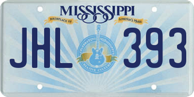 MS license plate JHL393