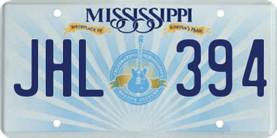 MS license plate JHL394