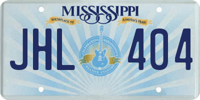 MS license plate JHL404