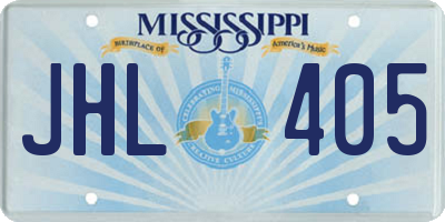 MS license plate JHL405