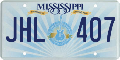 MS license plate JHL407