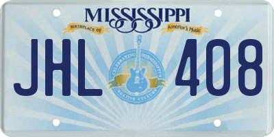 MS license plate JHL408