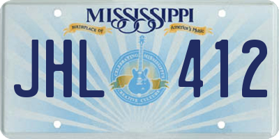 MS license plate JHL412