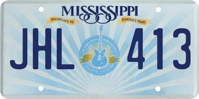 MS license plate JHL413