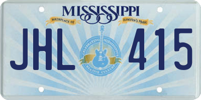 MS license plate JHL415