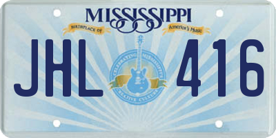 MS license plate JHL416