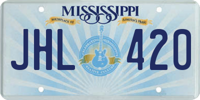 MS license plate JHL420