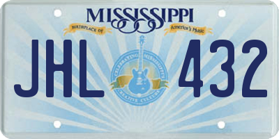 MS license plate JHL432