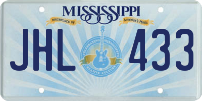 MS license plate JHL433