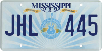MS license plate JHL445