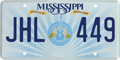 MS license plate JHL449