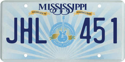 MS license plate JHL451