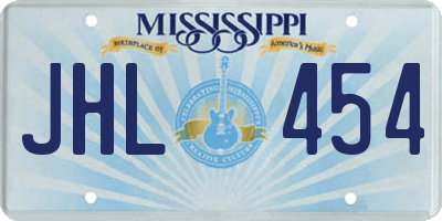MS license plate JHL454