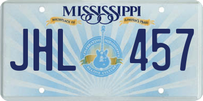 MS license plate JHL457