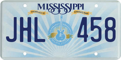 MS license plate JHL458