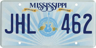 MS license plate JHL462