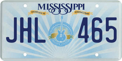 MS license plate JHL465