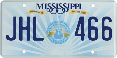 MS license plate JHL466