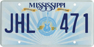 MS license plate JHL471