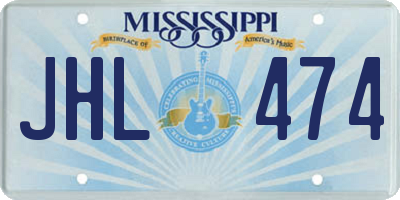 MS license plate JHL474
