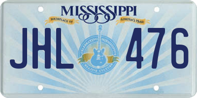 MS license plate JHL476