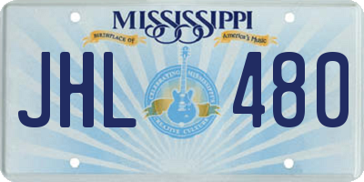 MS license plate JHL480
