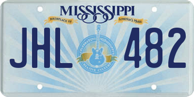 MS license plate JHL482