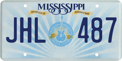 MS license plate JHL487