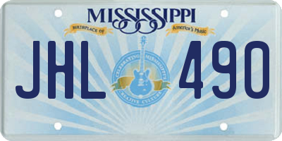 MS license plate JHL490