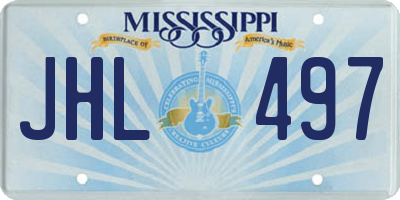 MS license plate JHL497